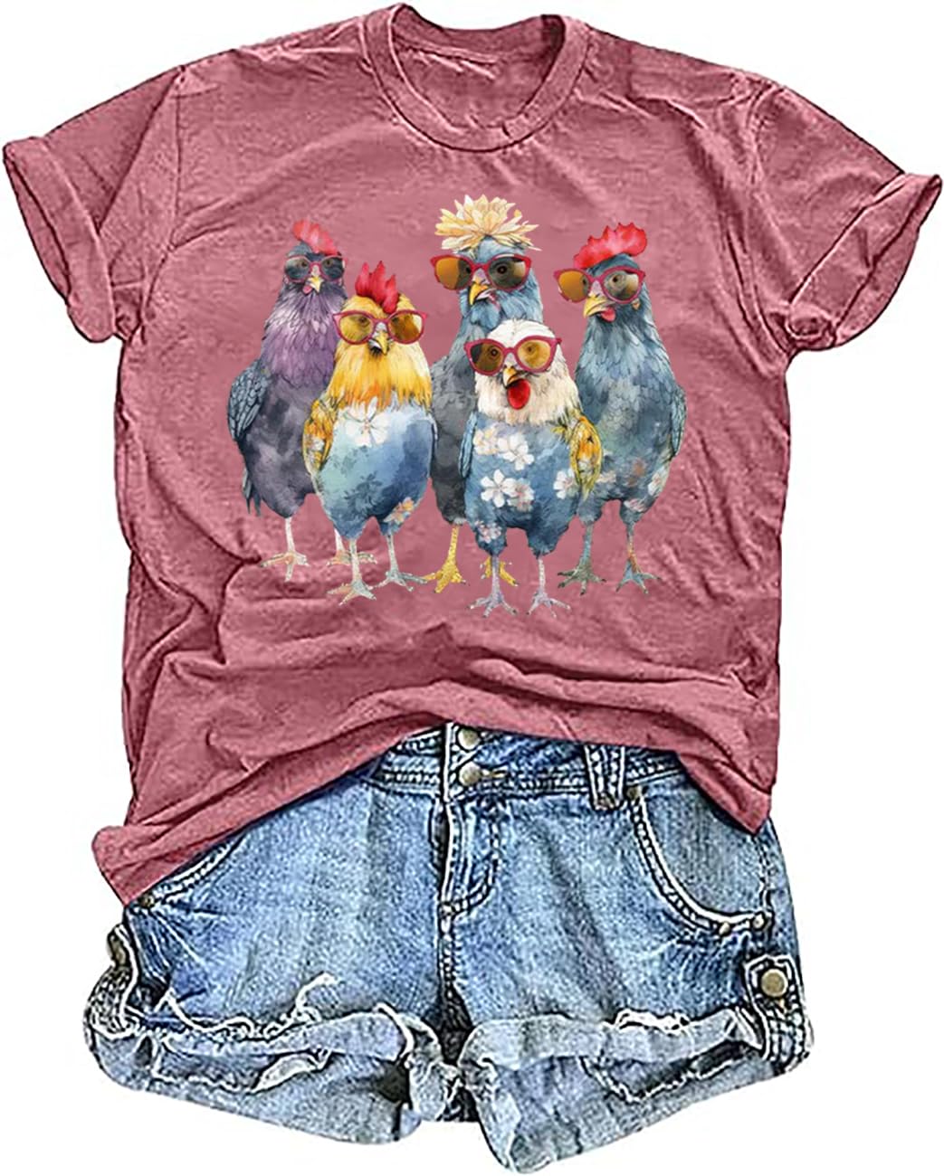 Cluck Around & Find Out Shirt Women Funny Chicken Graphic Tee Inspirational Letter Loose Work Top Casual Farmer Tshirt