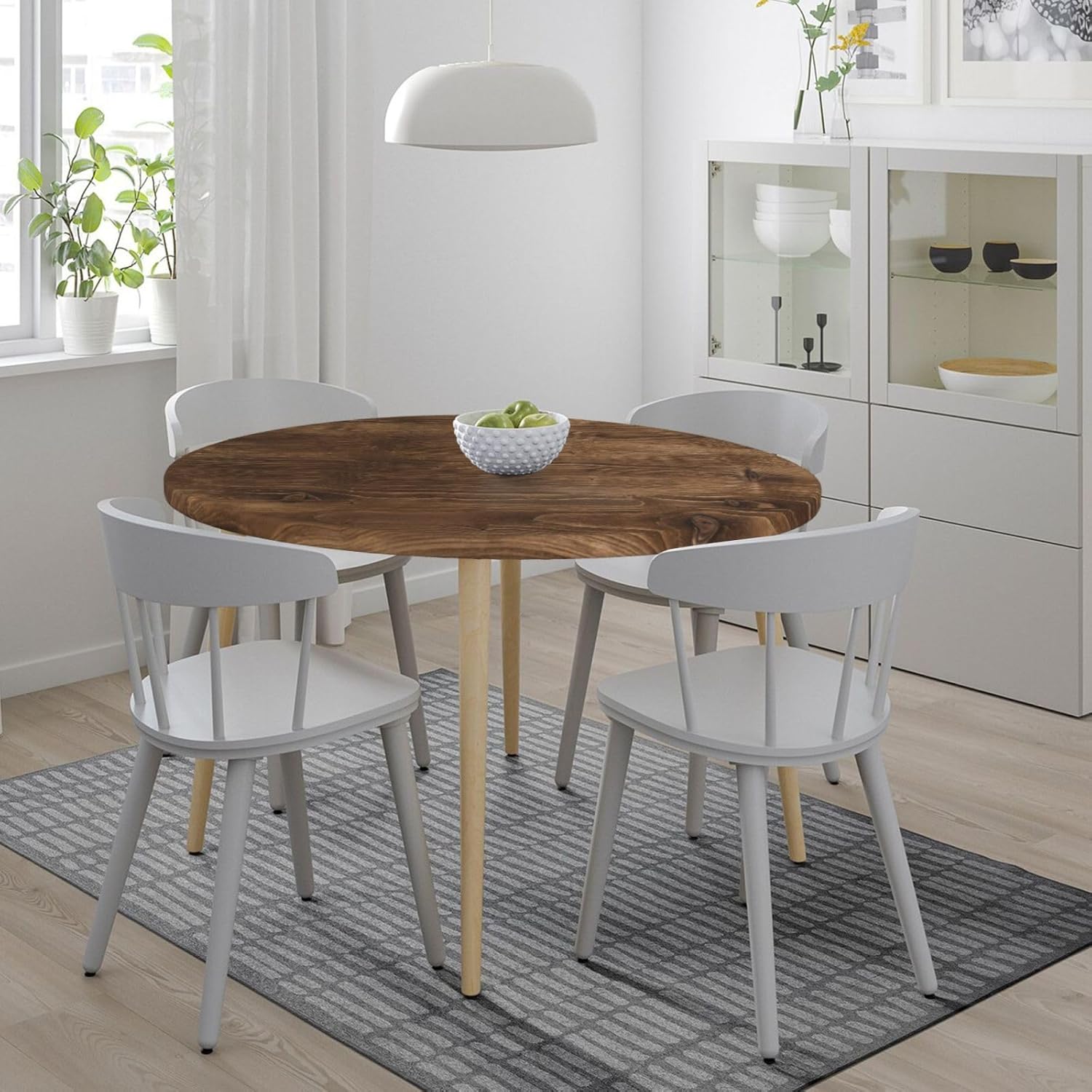 Round Fitted Tablecloth,Brown Wood, Elastic Edged Table Cover, Outdoor & Indoor, Picnic, Patio, Lodge Party Decor Present, Tablecloth Size 70"(Fit for 58.2"-62.1" Table)