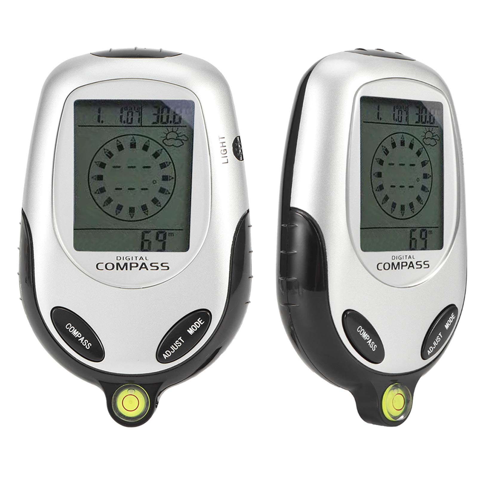 Thermomètre numérique Boussole Multifonction Portable électronique avec Calendrier Haute précision pour Camping en Plein air Pique-Nique Matériau ABS 126 g 12 x 7,5 x 2,5 cm