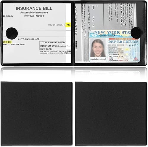 Paquete de 2 soportes para seguro de registro de automóvil, organizador esencial de guanteras de tarjetas de automóvil de 10.55 x 4.8 pulgadas,