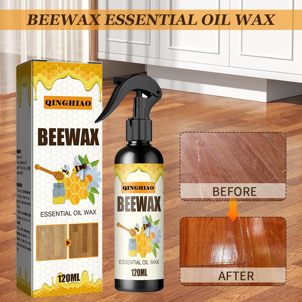 Aerosol de cera de abejas de micromolécula natural, cera de abejas en spray para pulir y limpiar muebles, cera de abejas multiusos para renovar el suelo de los muebles de madera (120 ml)