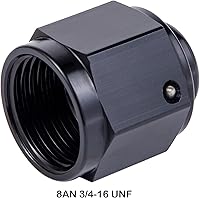 Vista 2 de 8AN - Adaptador de tuerca de enchufe hembra de aluminio, color negro, 2 unidades (8AN 2 unidades)