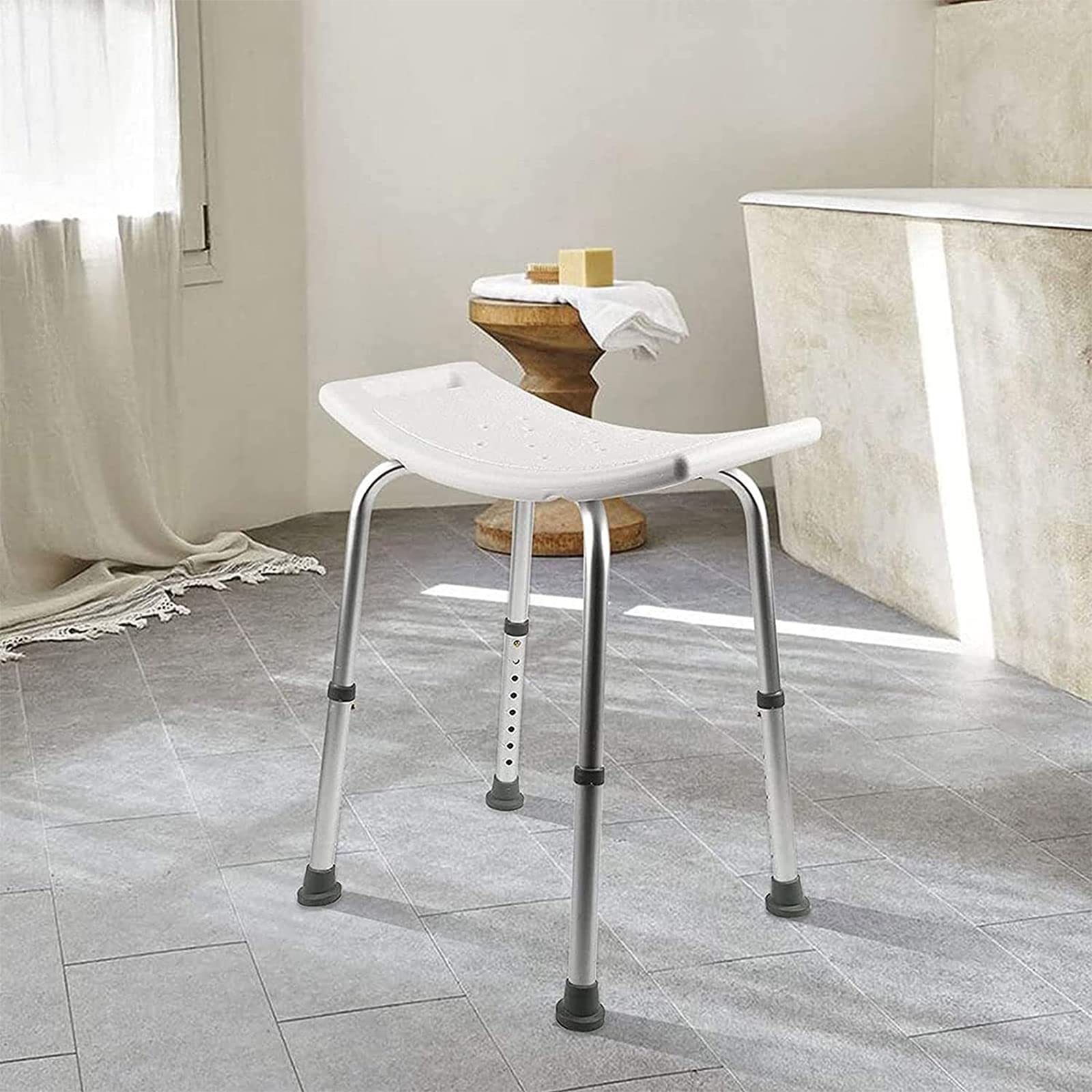 Asiento de bañera para ancianos, mujeres embarazadas, discapacitados, taburetes de ducha médicos, silla de bañera ajustable en 6 posiciones con asas y pies antideslizantes
