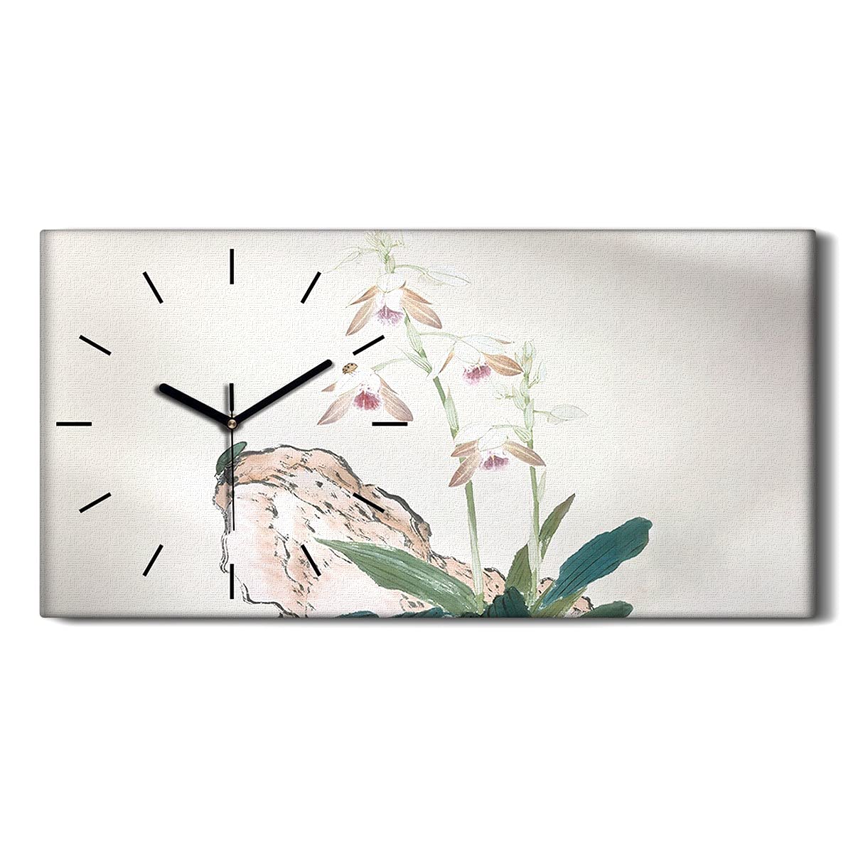 Horloge sur toile 60x30cm art mural décoration moderne salon et chambre