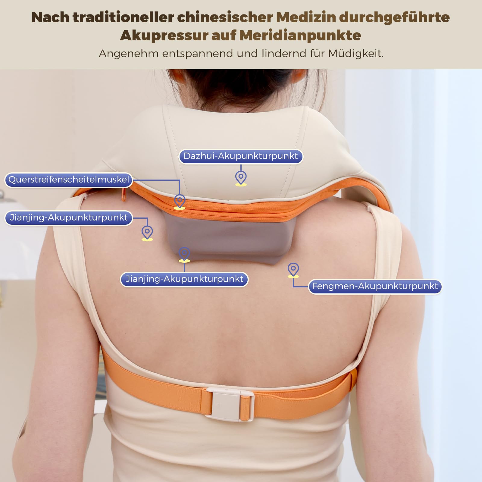 Nackenmassagegerät, Schultermssage, kalbelos Shiatsu Massagegerät 4D-Massage von tiefem Gewebe, für Schulter, Bein, Körper Muskel Schmerzlinderung