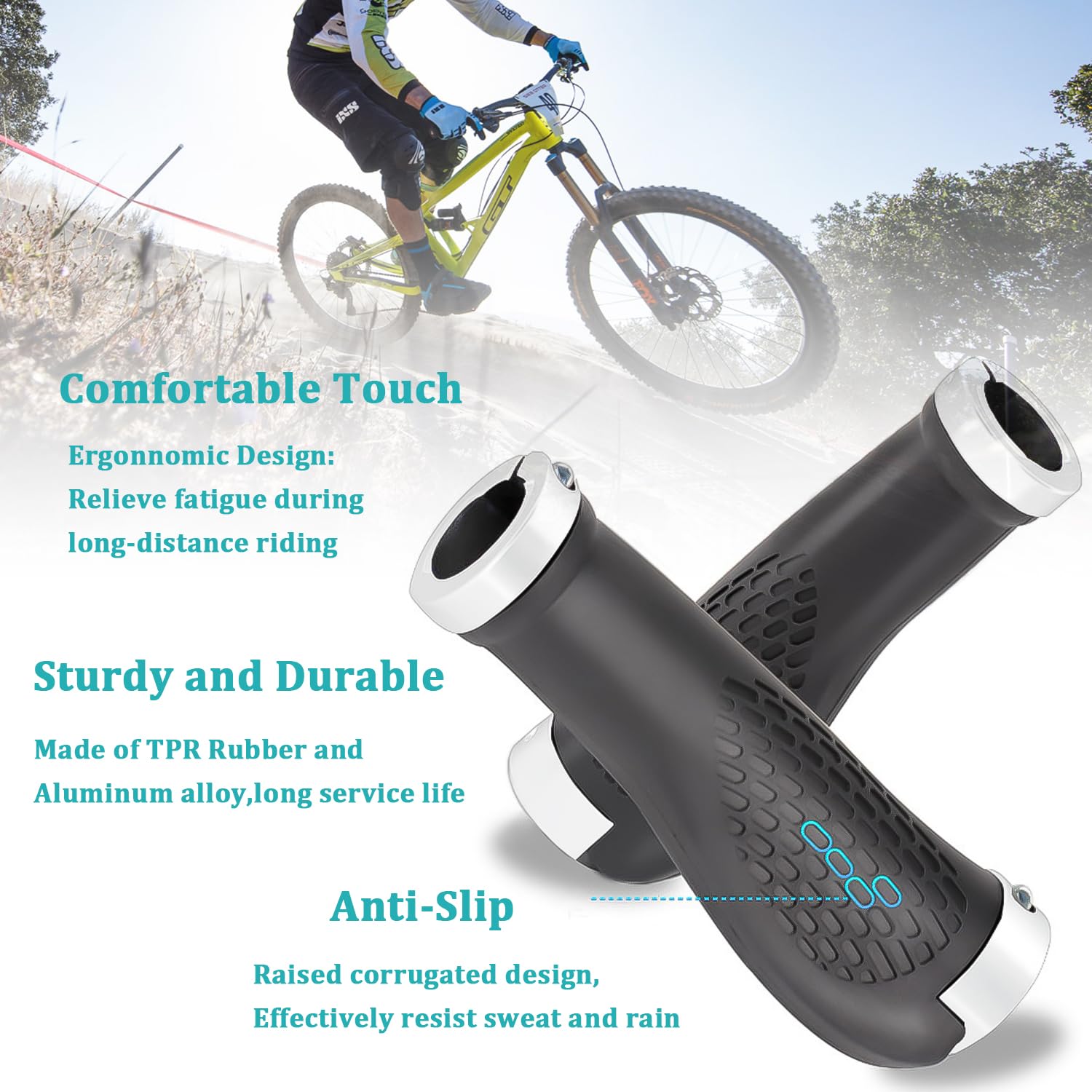 Manopole Bici Ergonomiche Antiscivolo - Con Doppia Serratura, Per MTB, City Bike E Trekking - Foto 7