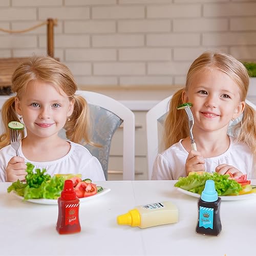 Miniatura 2 de Mini botella de ketchup para lonchera, botellas pequeñas para condimentos, recipientes de salsa de plástico para accesorios de almuerzo Bento