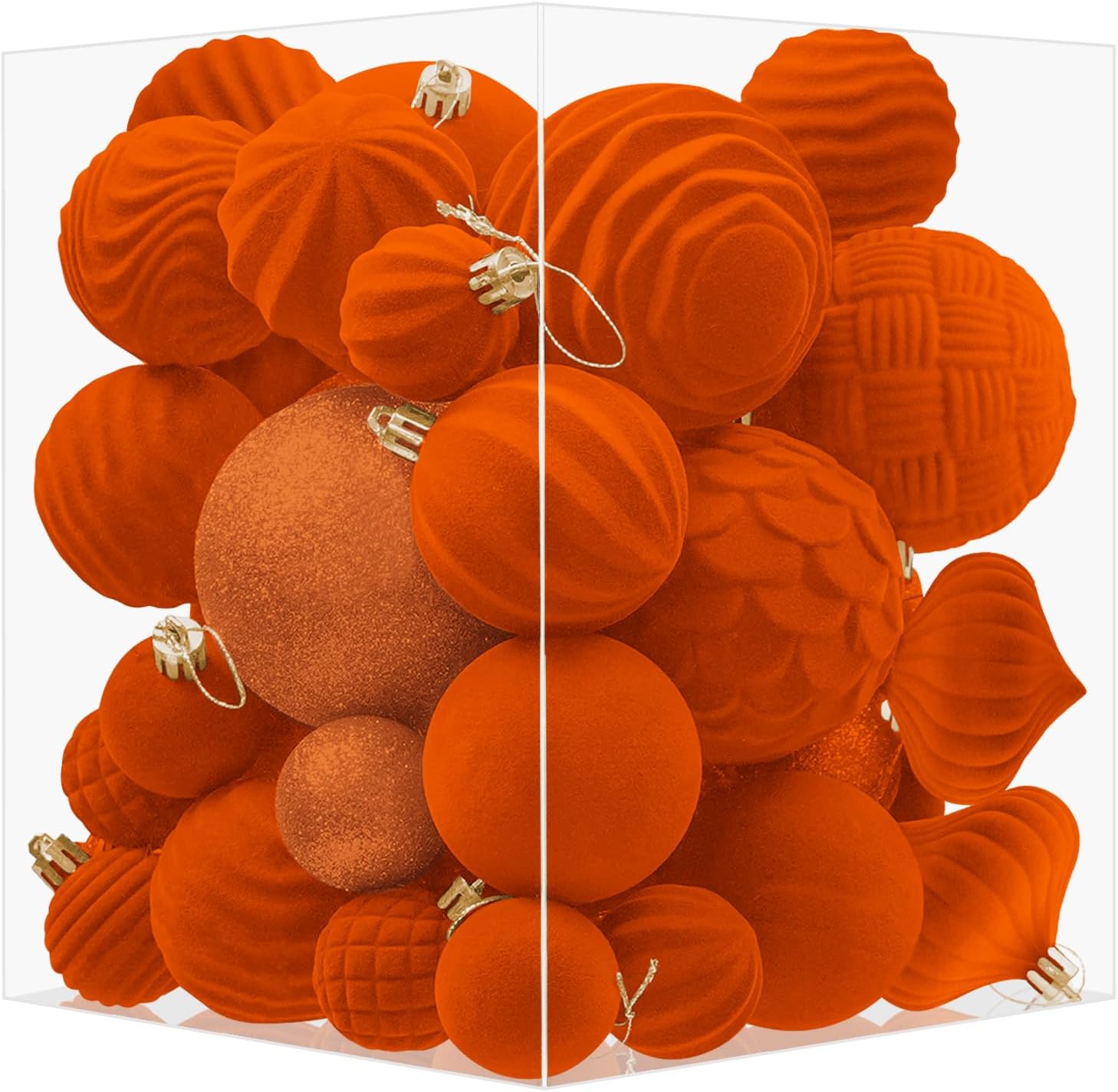 Artmag 36 PCS Velvet Christmas Hanging Ornament Balls Decoration Christmas Tree Shatterproof Ornaments Set for Xmas Tree Holiday Home Decor (Orange) Artmag 36 PCS Velvet Christmas Hanging Ornament Balls Decoration Christmas Tree Shatterproof Ornaments Set for Xmas Tree Holiday Home Decor (Orange)