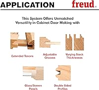 Vista 6 de Freud 99-760: 1-11/16" (dia.) Premier Adjustable Rail & Stile Bit with 1/2" shank (round over), 3-3/4" overall length