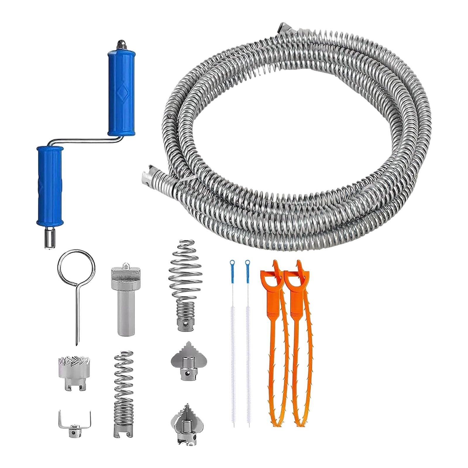 Msioytog Powerful 5 Meter Pipe Cleaner With Scraper Brush And Accessories For Home Plumbing Maintenance Bathroom Drain Cleaner