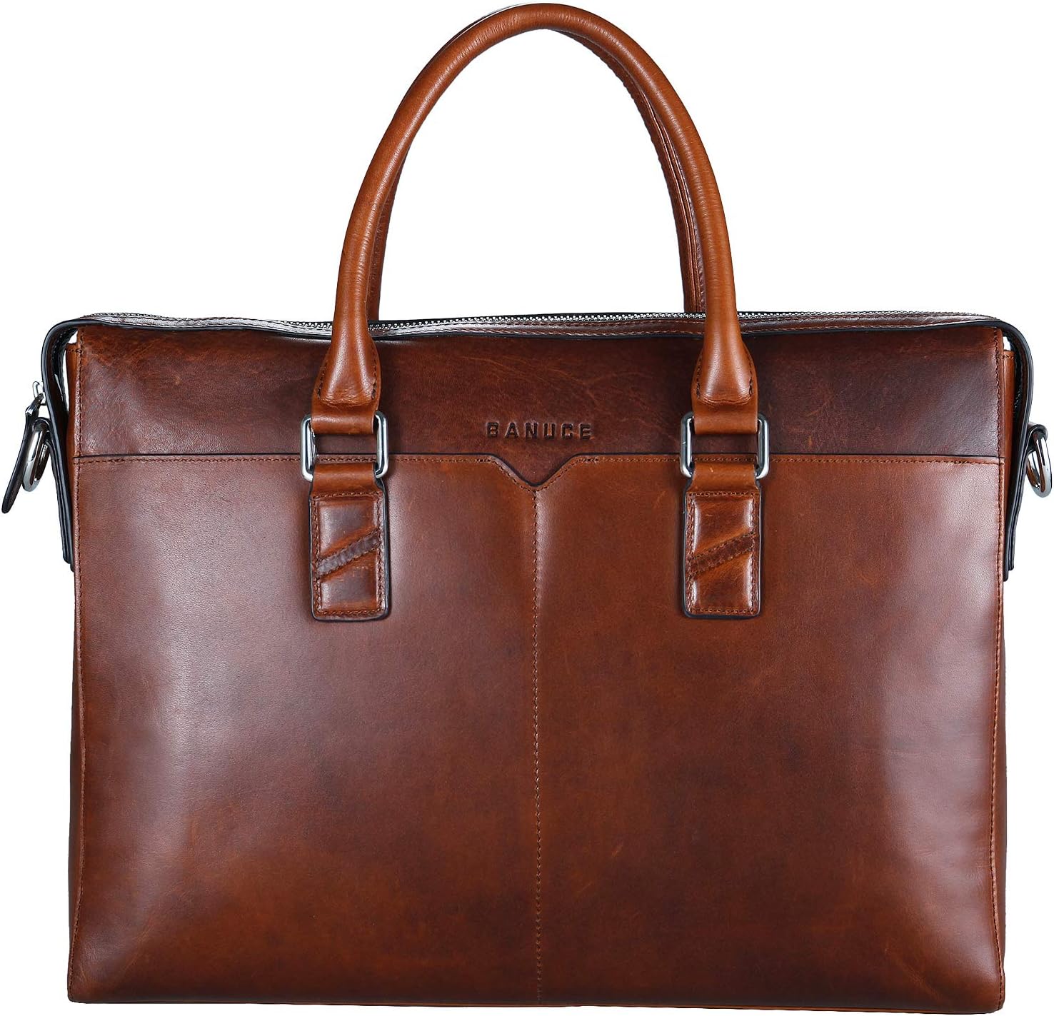 Banuce Vintage Genuine Full Grains Leather Briefcase for