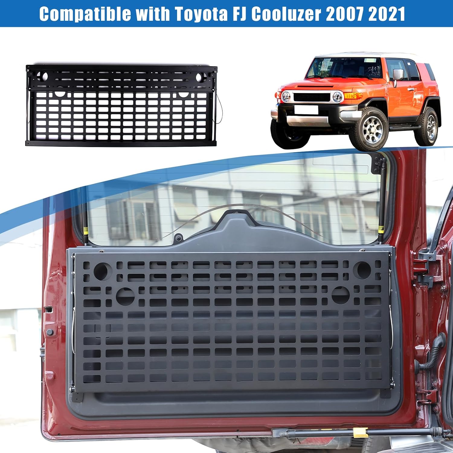 for Toyota FJ Cruiser 2007-2021 car Center Console Side Outlet Storage Bag Trunk Storage Box (Trunk Storage Rack)