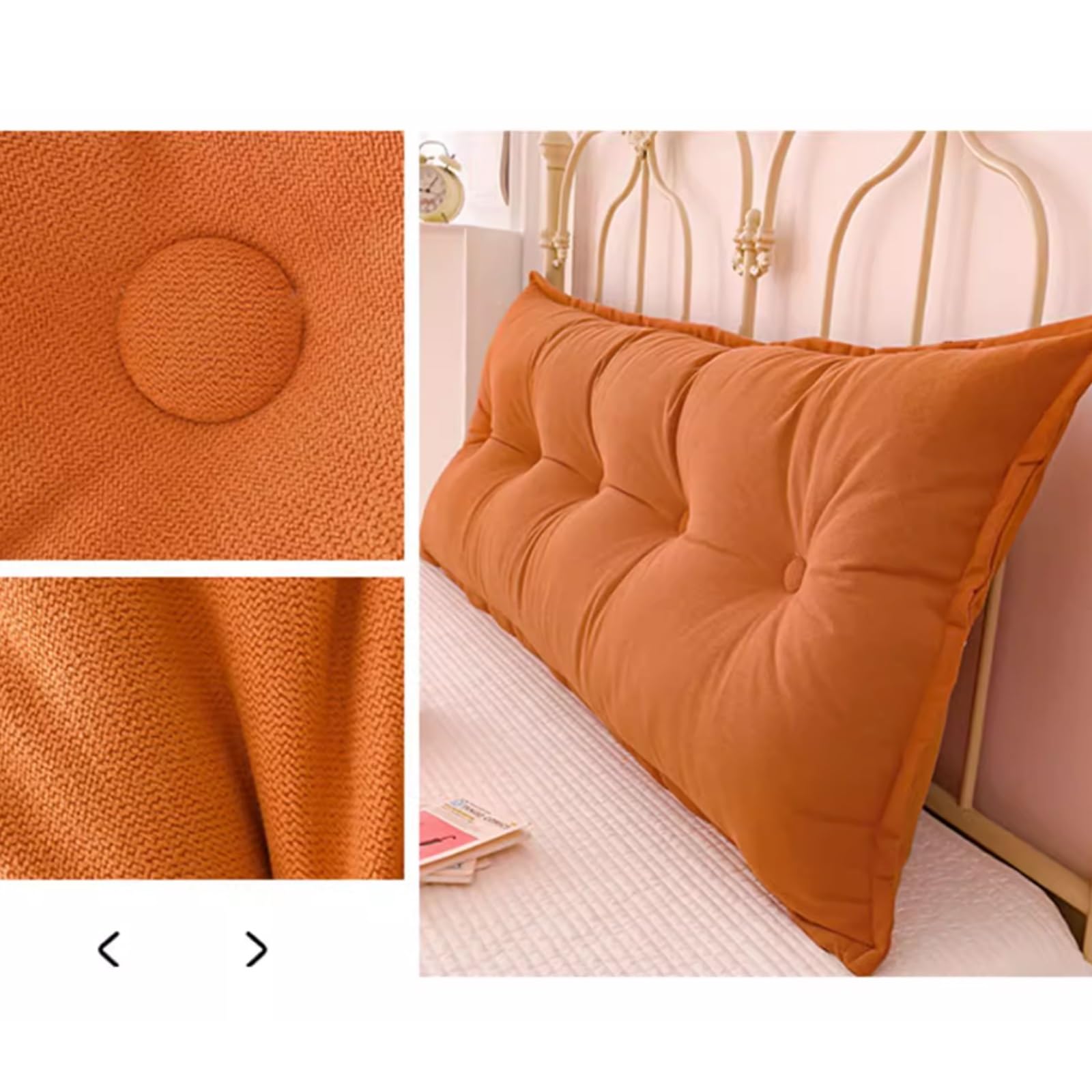 KKXXYQFC Grande Cuscino da Lettura con Fodera Sfoderabile Cuscino Triangolare per Schienale per Supporto Lombare Cuscino per Testiera a Cuneo per Divano Camera da Letto Beige 80x50x15 cm