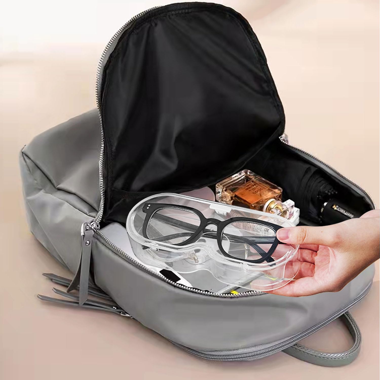 UVKDEENK 3 Pack Sunglasses Organizer with Lid, Eyeglasses Holder Wall Mounted Stackable Eyewear Display Case Hanging Glasses Storage Box Stand for Home Office Dorm Entryway Closet Door Bedroom Decor