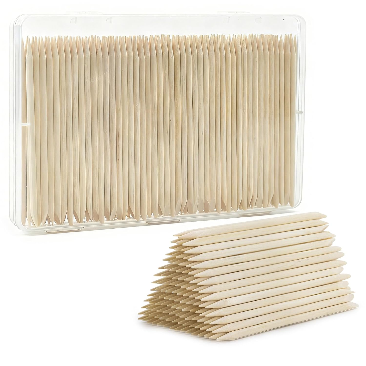 180 PCS Orange Wood Cuticle Sticks - Professional Nail Tools