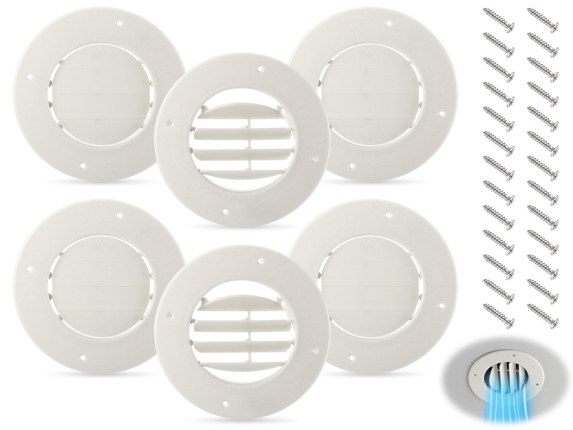 Photo 1 of Leinuosen 6 Pcs 6.5" Round Rv Vent Cover Ceiling Air Conditioner Vent Lid