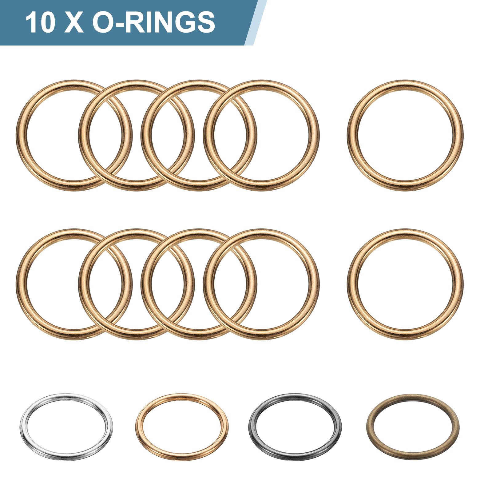 QUARKZMAN Juntas Tóricas Metálicas, O Ring de Metal Multiuso Anilla Hebilla Redonda Aleación De Zinc Accesorio para Manualidades Bricolaje Costura Bolsa