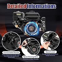 Vista 7 de Motor de gas de 7.5 HP, motor de 4 tiempos 212CC Go Kart, motor de gasolina OHV de grado industrial, motor de gasolina de arranque de un solo