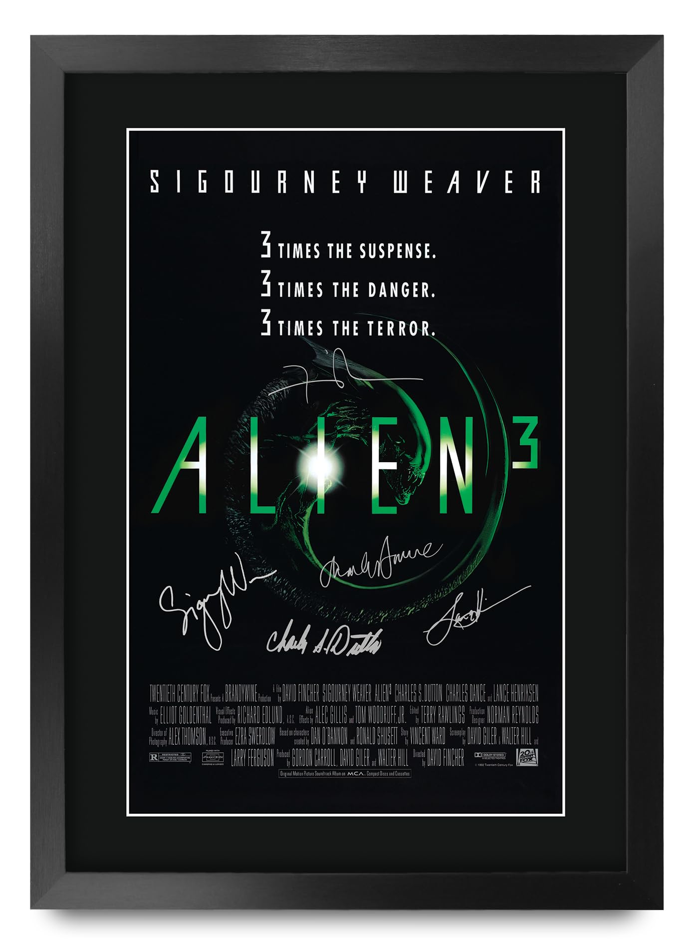 HWC Trading Alien 3 Gifts Printed Poster Signed Autograph Picture for Movie Memorabilia Fans, A3 Framed, Alien 3 (A3 Framed)