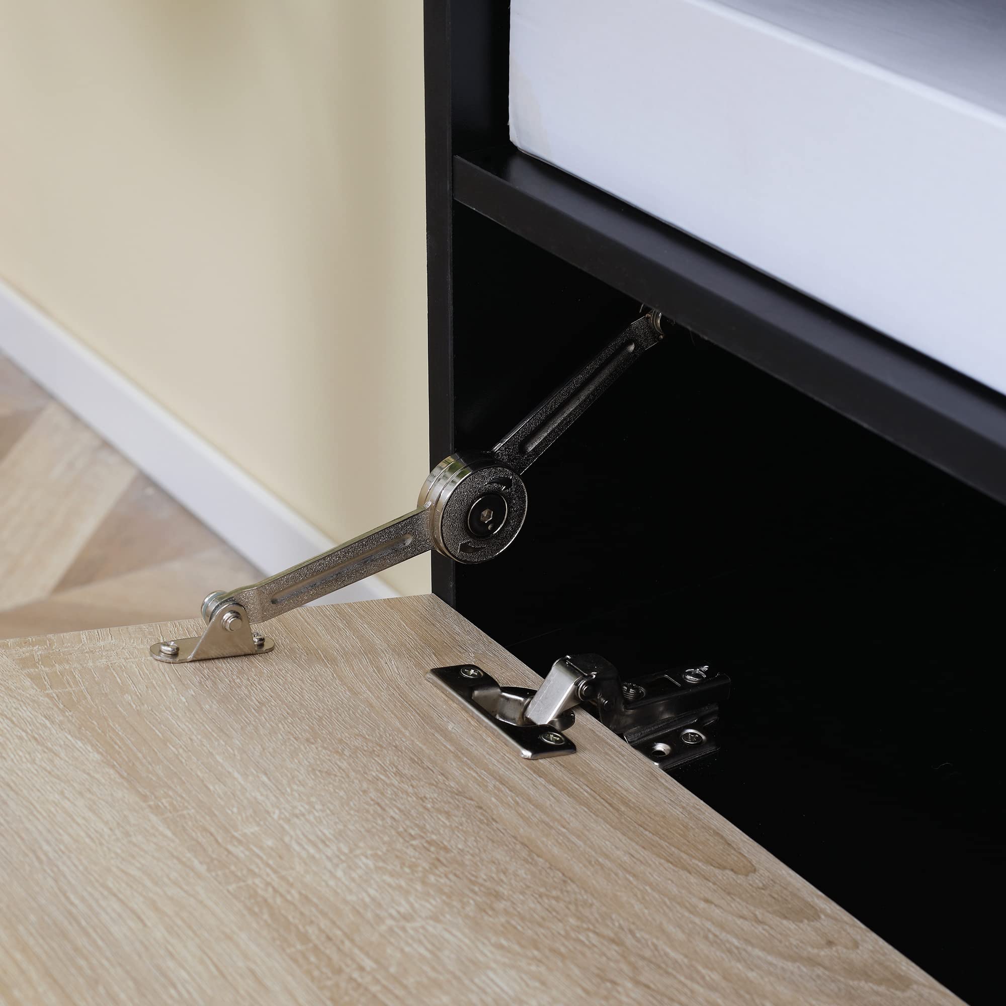 HOMCOM Set Mobile da Ingresso con Attaccapanni, Scarpiera con Panca, Mensola e Scaffale a Cubo in Legno, Grigio e Naturale