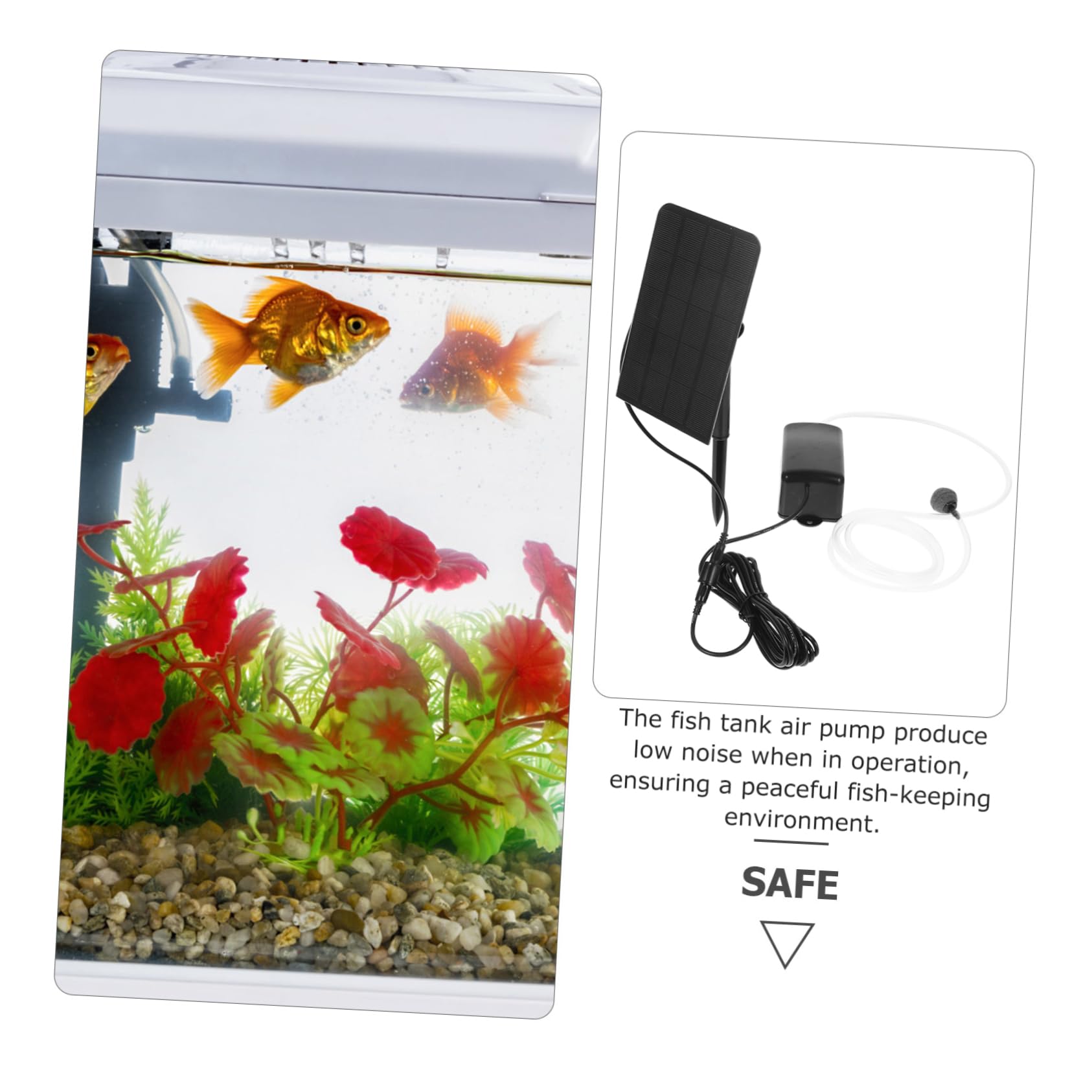 ibasenice 1.6w Pompe à Air Solaire pour Aquarium Oxygénateur Solaire Aérateur pour Aquarium Fonctionnement Silencieux Installation Facile