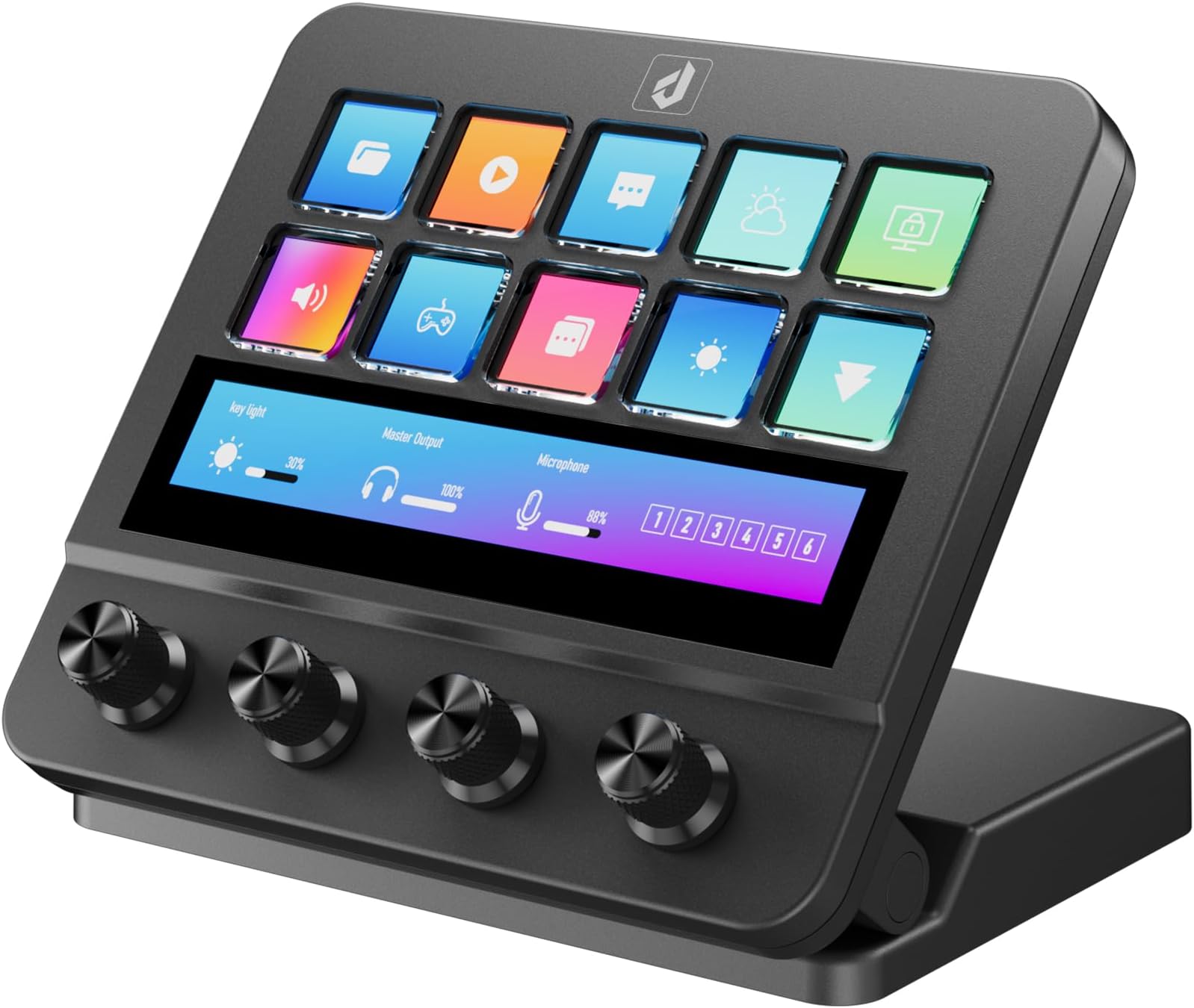 upHere Stream Controller Macro Pad Streaming Deck 10 Programmable LCD Keys & 4 Knobs,Touch Strip,USB Shortcut Keyboard for Content Creators,Gamers & Professionals,Compatible with PC,Mac,CMN4EK
