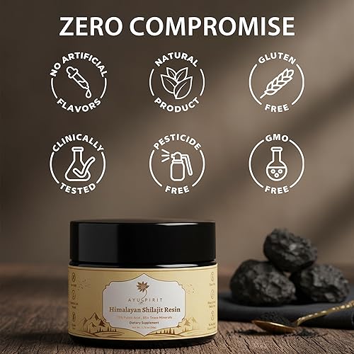 Miniatura 5 de Resina Shilajit pura del Himalaya de 1.76 oz (1.76 ozporción)  Energía natural y refuerzo de resistencia para hombres y mujeres  75% + ácido fúlvico