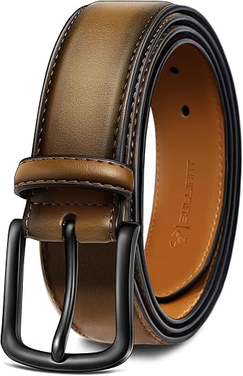 BULLIANT Men Belt-Leather Belt 7 Holes Comfortable for Men Dress Casual Jeans 1 3/8"