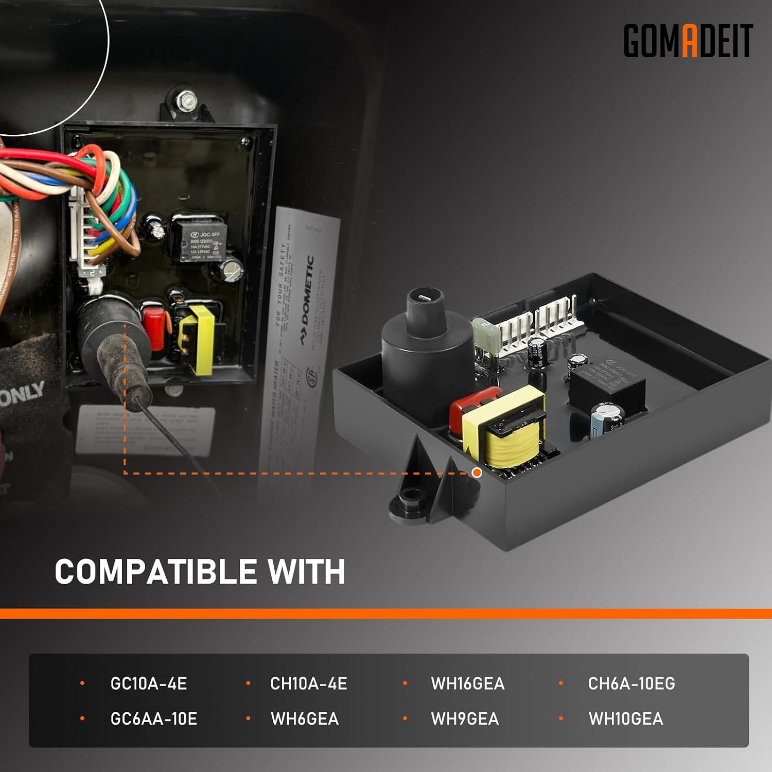91365 93851, FITS Atwood GC6AA-10E GC10A-4E GCH6A-10E GCH10A-4E RV Water Heater Control Circuit Board Parts, Use with Gas/Electric 12 VDC