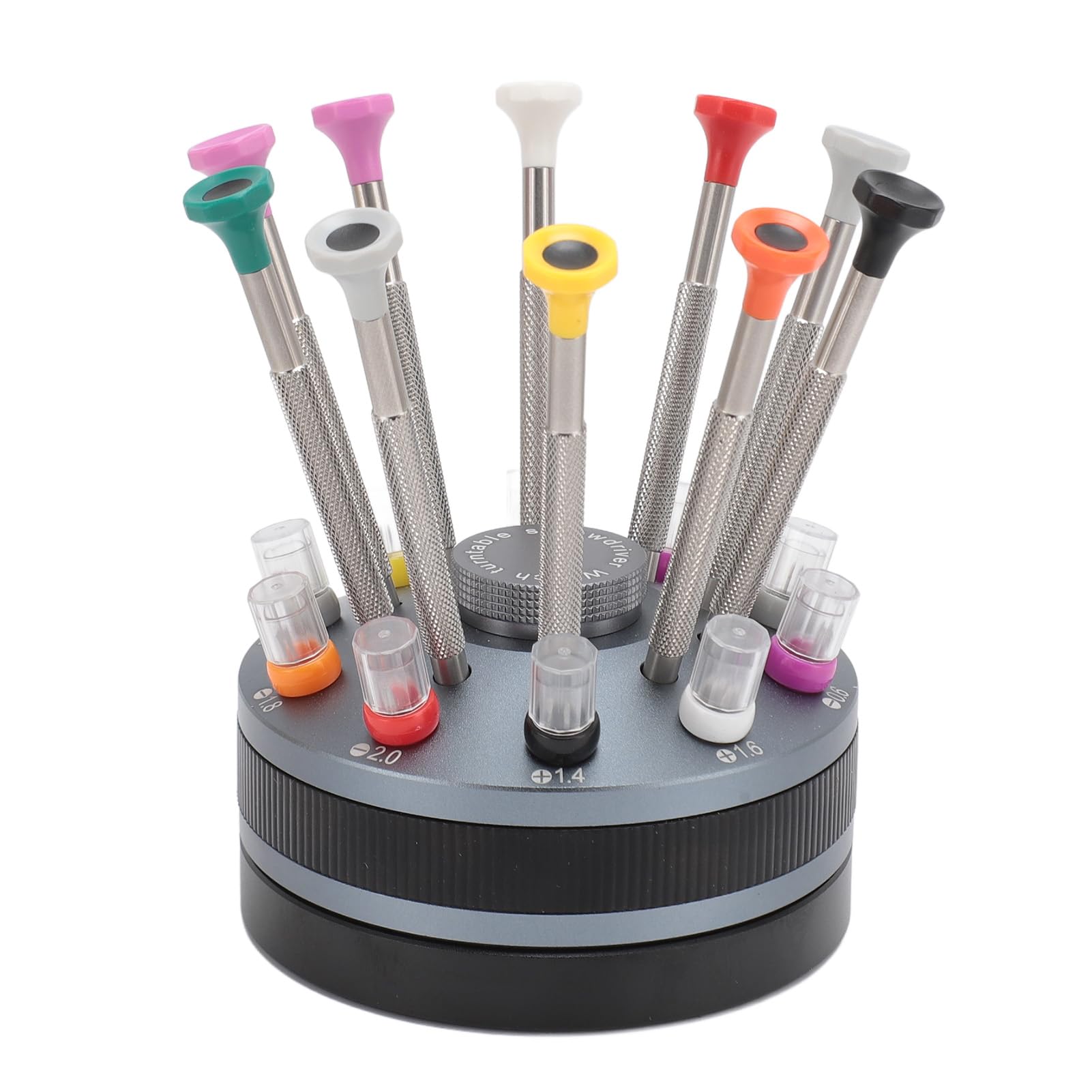 Juego de 10 destornilladores para relojeros, kit de destornilladores de precisión con 20 puntas de repuesto intercambiables, herramienta de reparación de joyería de acero