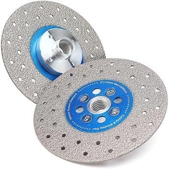 Diamond Disc 125 mm x M14 Granite Saw Blade Double-Sided Vacuum Brazed Diamond Blade for Cutting and Grinding Granite Marble Porcelain Ceramic Tiles Stone