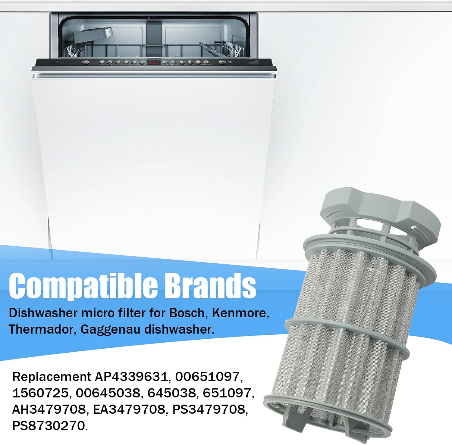 00645038 645038 Dishwasher Filter Replacement for Bosch, Kenmore, Thermador, Gaggenau Dishwasher