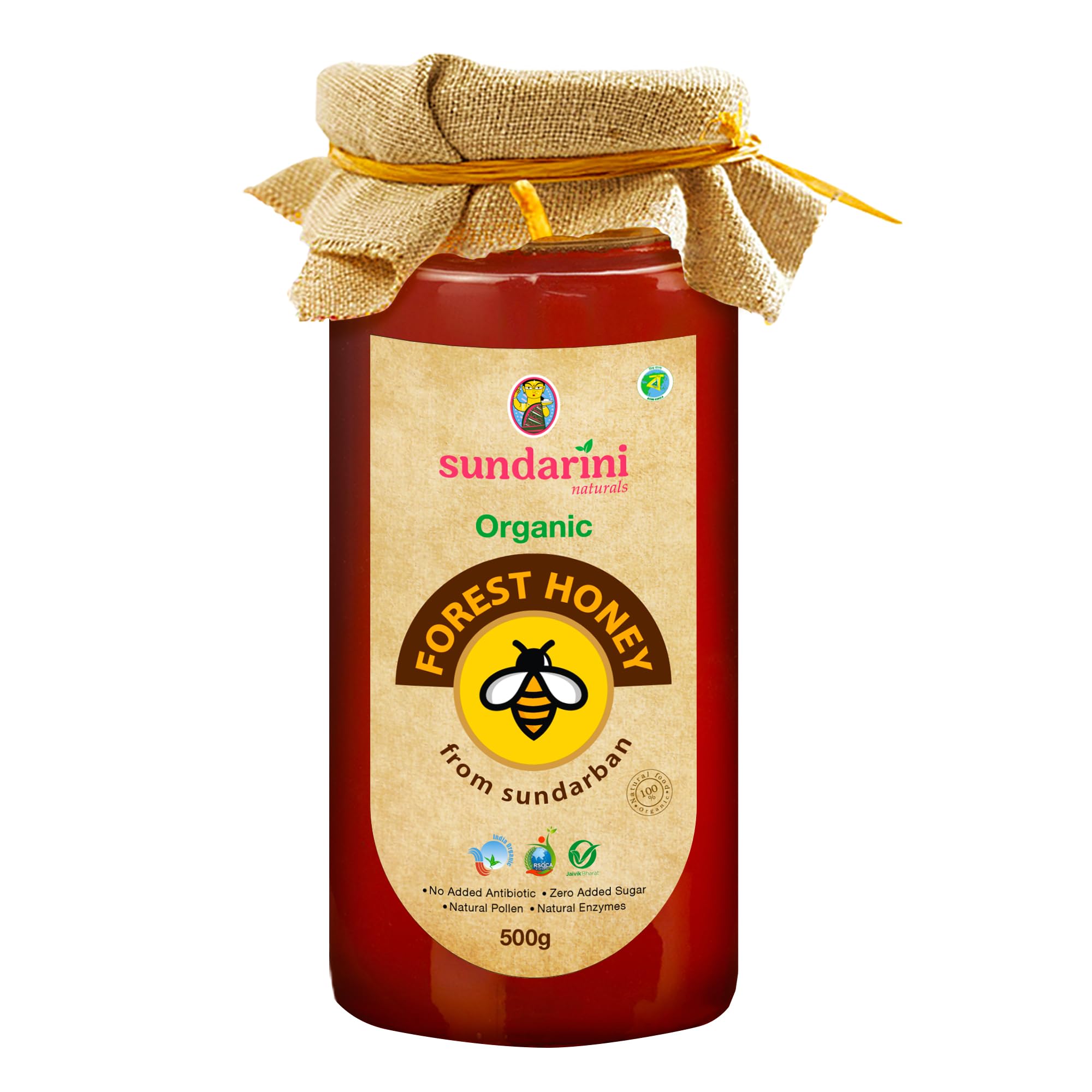 Sundarini Naturals - Flavonoids (Antioxidant) Rich Certified Organic Wild Sundarban Honey | NABL Accredited Laboratory Tested | Rich in Natural Pollen & Enzymes | Zero Chemical Pesticide, Sugar & Antibiotic | 500g Glass Jar (B08MCPWNGD) Amazon Price History, Amazon Price Tracker