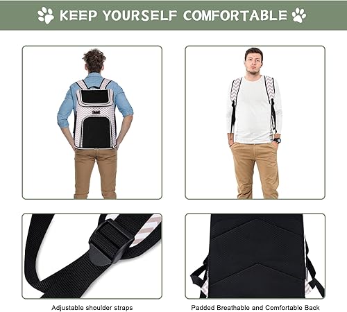 Miniatura 5 de BAGLHER Mochila transportadora para gatos, transportadora de malla para perros medianos y pequeños, gatos, cachorros, gatitos, conejitos de hasta 18