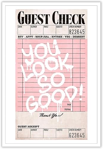 Miniatura 1 de KFDJIG Lienzo retro de moda para pared, arte de pared, color rosa y naranja y negro, pósteres inspiradores de galería, You Look So Good, impresiones