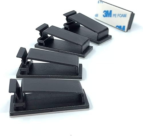 Miniatura 4 de Organizador de cables Ethernet, abrazaderas adhesivas para gestión de cables de escritorio, organizador de cables de carga oculta, organizador de