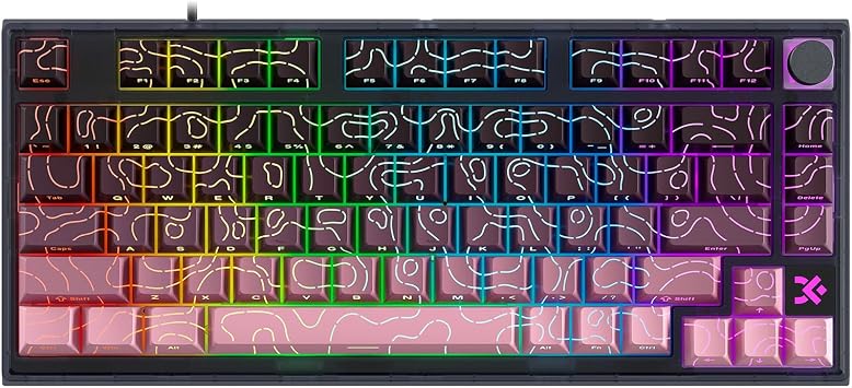 MOLGRIA x SKYLOONG 75% Gaming Keyboard, GK75 HE USB Wired Magnetic-Switch Mechanical Keyboard with Cherry Profile Double-Shot PBT Keycaps, South-Facing RGB Backlit and KnobBlackBerry Horizon Line