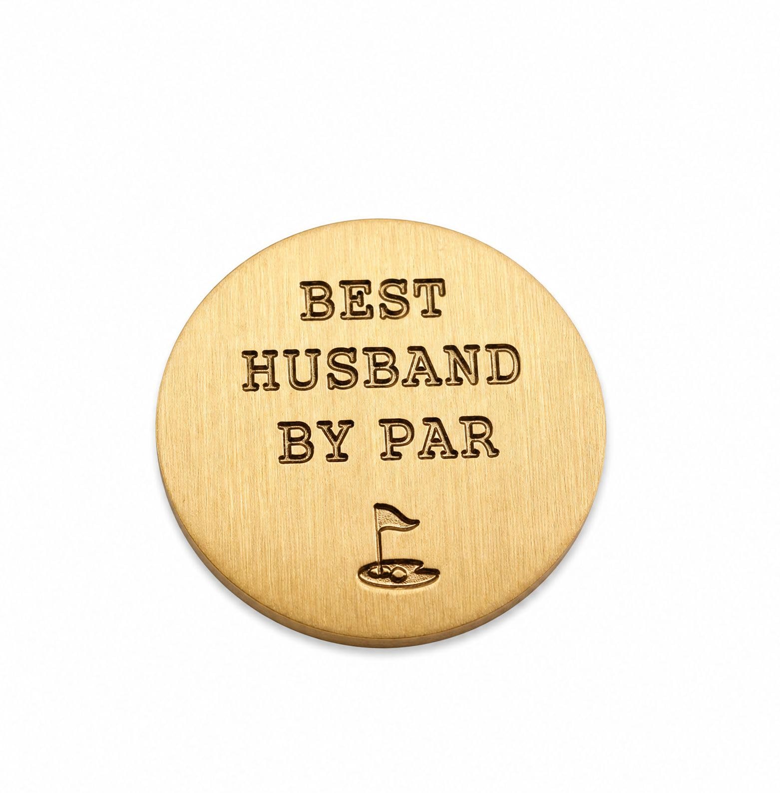 cuffsecret Solid Bronze Golf Ball Marker - Best Husband By Par Funny Golf Gift for Him - Non-Magnetic Bronze- 25mm(0.98")