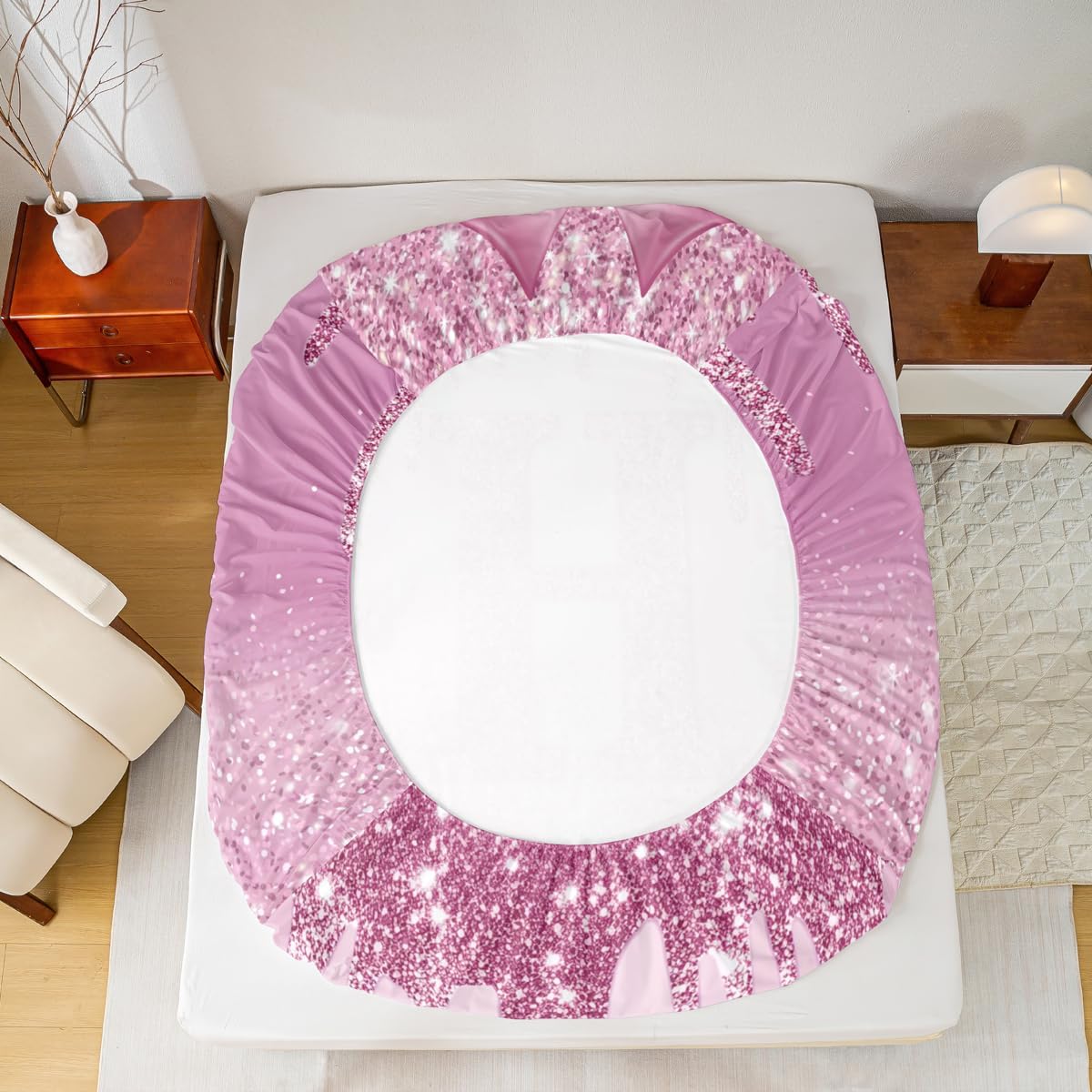 Erosebridal Monogrammed H Bed Sheets Full for Women - Glitter Personalized Initial Fitted Sheet Pink Purple Bow Diamond Bedding Set,Cute Coquette Alphabet Letters Bed Cover 3 Pcs