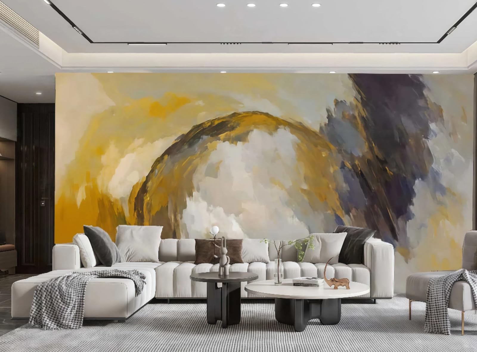 Papier peint paysage de montagne brumeuse TV salon chambre 200x140cm effet 3D