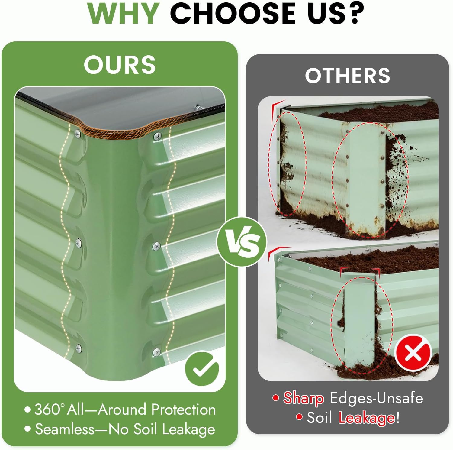 INNO STAGE Galvanized Raised Garden Bed Kits, 4x2x1ft Metal Raised Garden Beds Outdoor, Steel Raised Planter Bed with Gloves for Vegetables & Flowers Patio Ground Planter Box (Olive Green, 2PCS)