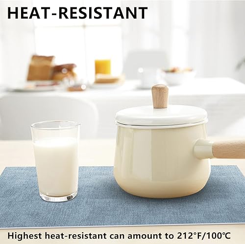 Miniatura 2 de Juego de 6 manteles individuales de cuero resistentes al calor, impermeables, lavables, lavables, de poliuretano, fáciles de limpiar, manteles