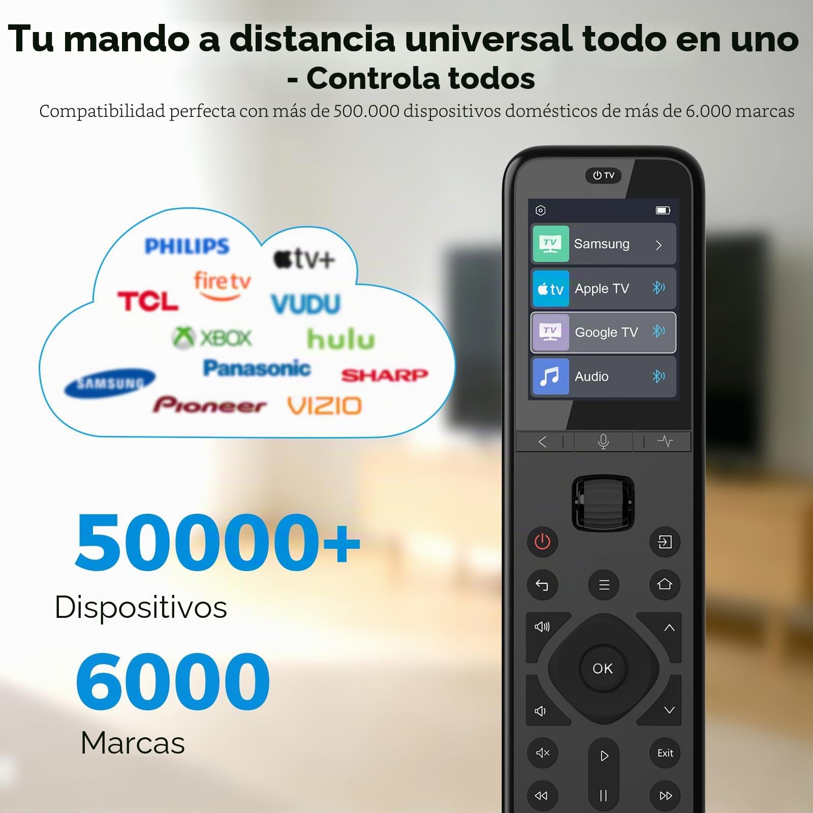 SofaBaton U3 - Mando a Distancia Universal Universal Todo en uno con aplicación para TV/Soundbar/DVD/BLU-Ray/proyector y más, Global Macro & Bluetooth One-to-Many & Air Mouse & Google Voice