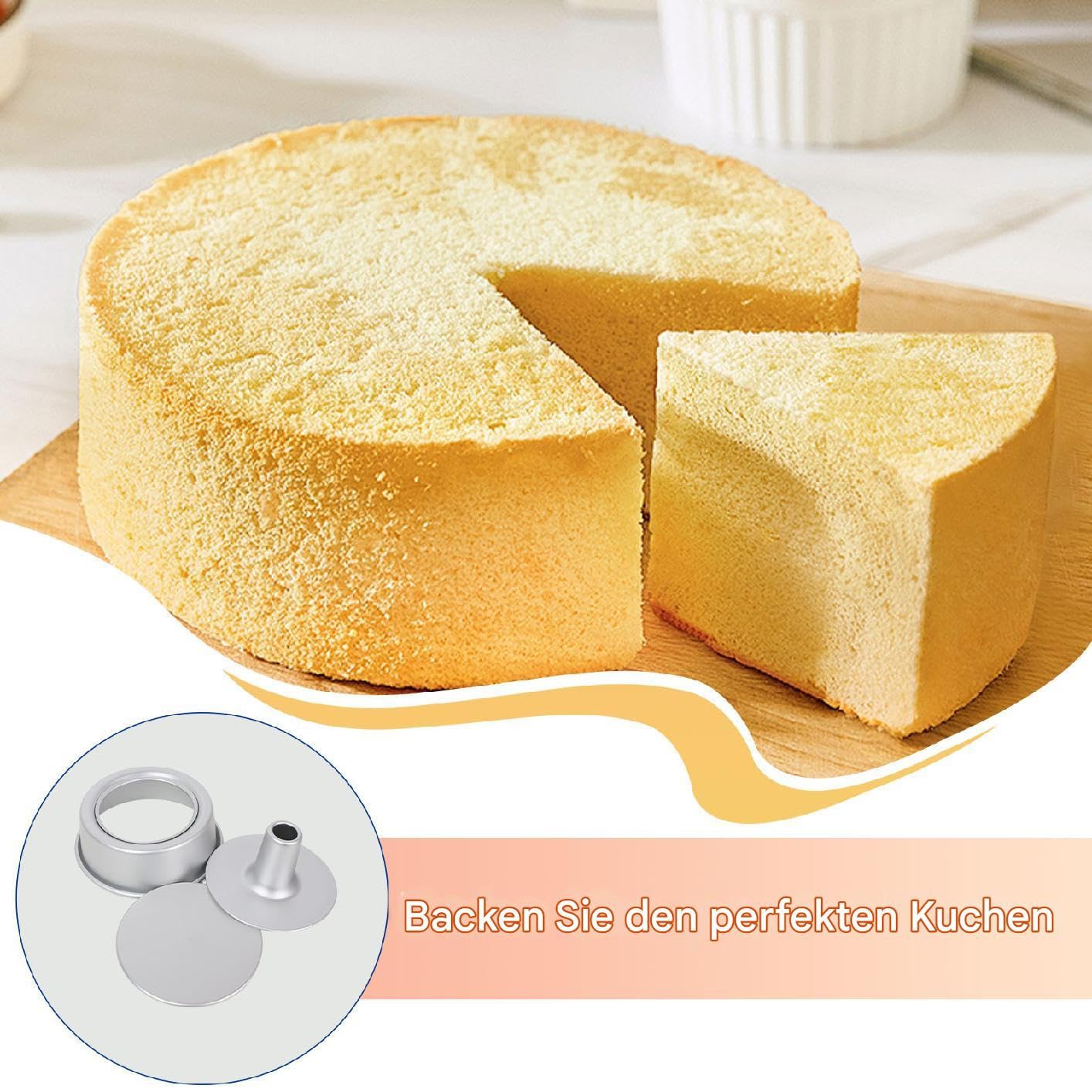 Generisch Oven Safe Chiffon Pan - Nonstick Angel Food Pan, Removable Base Cake Pans, Non-Stick Coating | Chiffon Cake Pans For Cakes | Regular Baking Essential Bakeware For Home Chefs