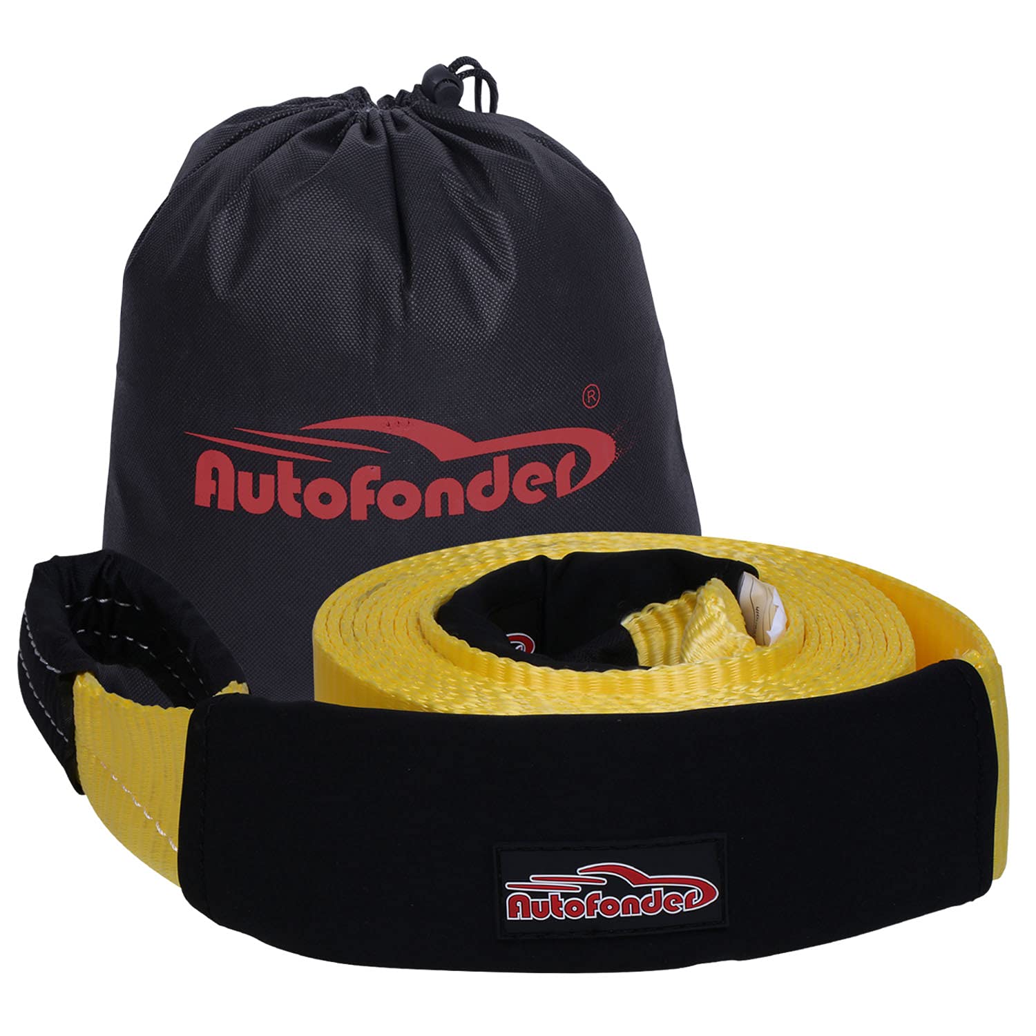 Autofonder Heavy Duty Tow Strap:3 inch x 30 ft (30,000lbs Break Strength) Offroad Recovery Straps with Triple Reinforced Loop Ends to Ensure Peace of Mind Emergency 4x4 Off Road Towing Rope