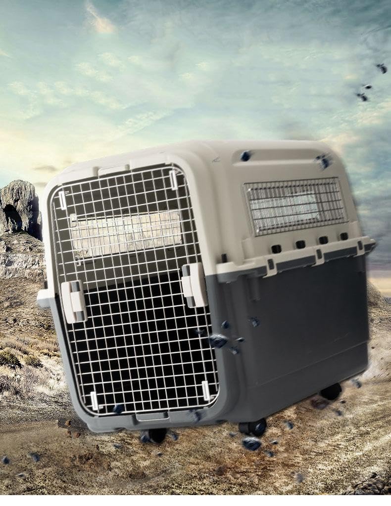 Mighty Pet Transporter Travel Carrier Box, Cat Dog Puppy Plastic Transport Cage, Size C