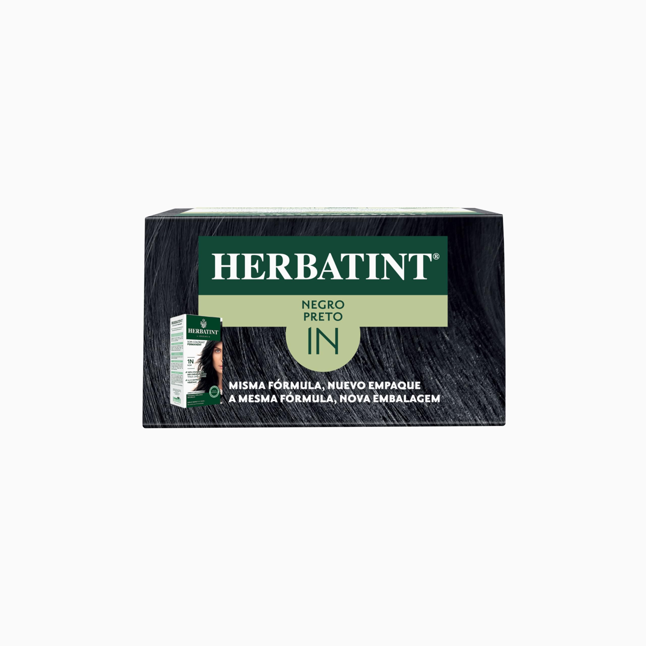 Herbatint Trwały żel do włosów farbowanie 1N czarny - 170 ml, bez amoniaku, 100% pokrycie siwych włosów, dla wrażliwej skóry, z 8 naturalnymi ekstraktami z biologicznych