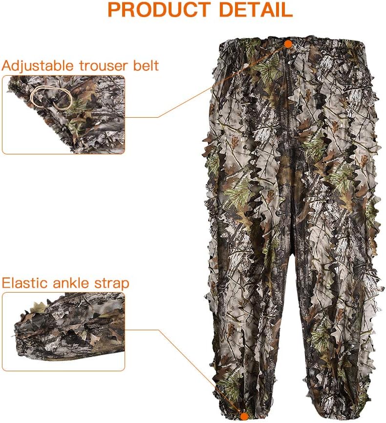 LOOGU Hunting Ghillie Suit, 3D Leafy Camo Suit Military and Shooting Accessories Tactical Gear Clothing - Image 4