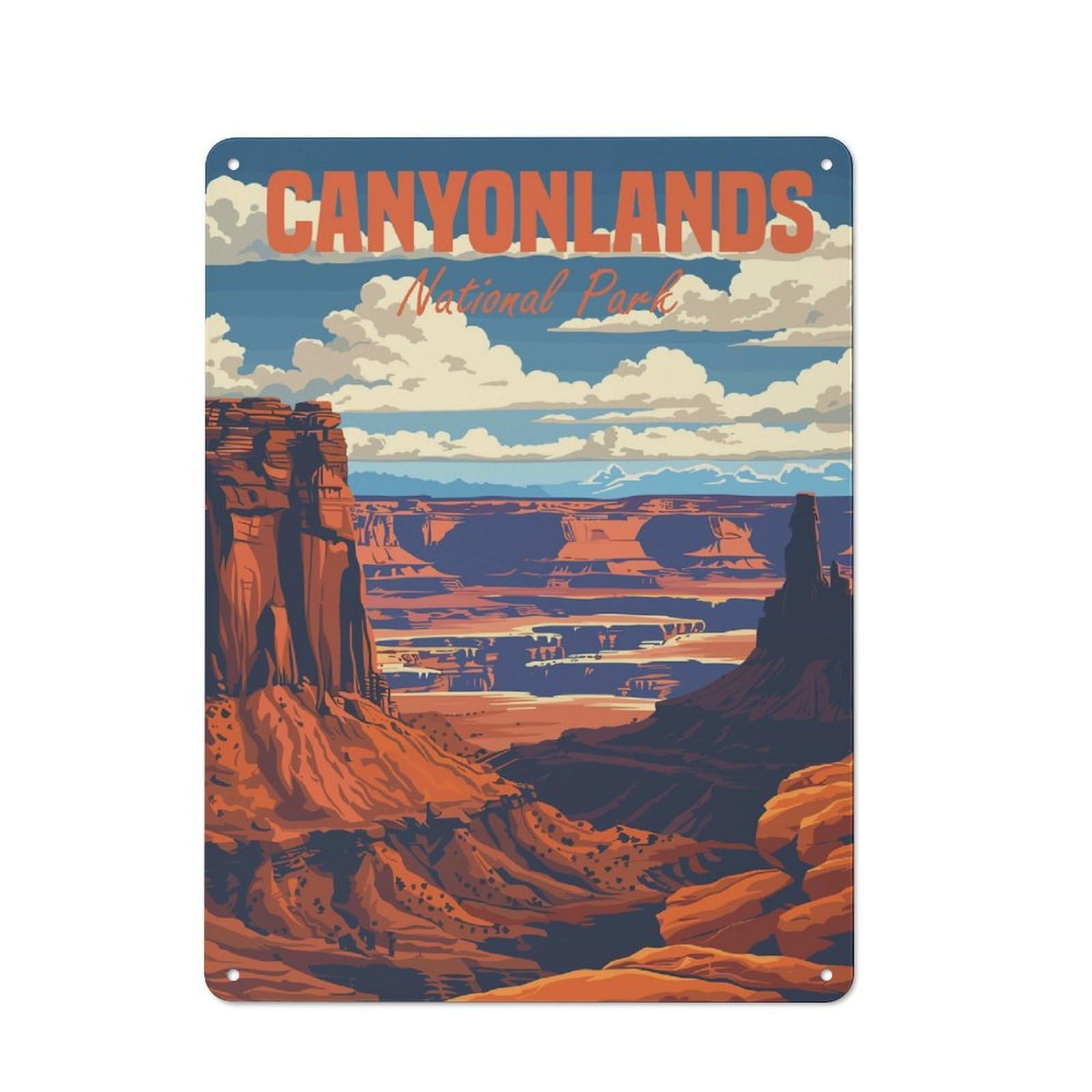 Junmoney Canyonlands National Park Retro Tin Sign 40X30cm For Living Room Or Hallway, Gift For Living Room Decor Lovers During The Christmas Season