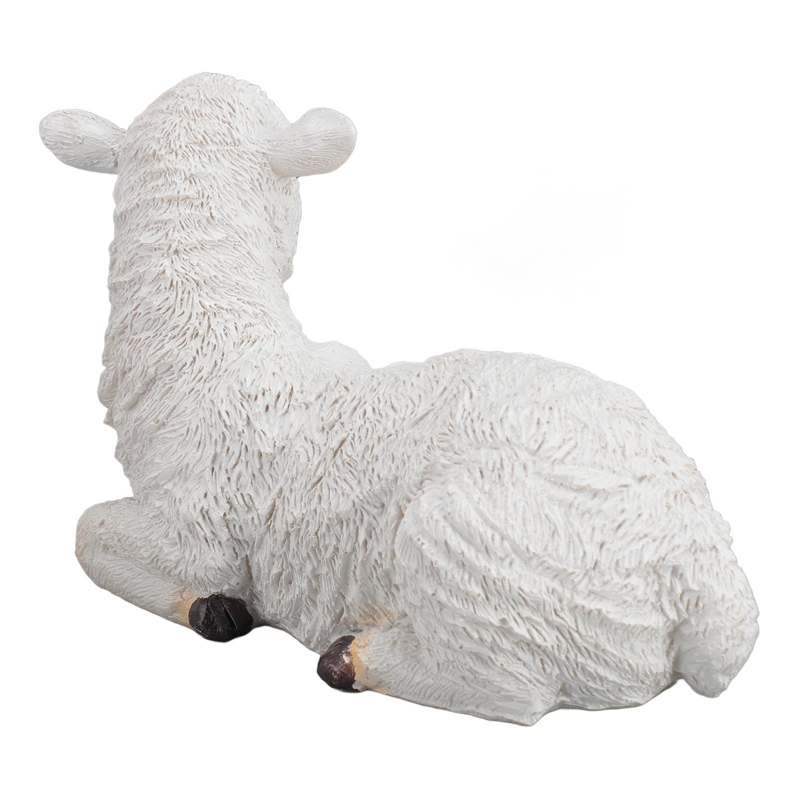 Jeffergarden Żywica Wielkanocna Figurka Mini Owiec Wielofunkcyjne Urocze Spreparowane Wodoodporne Figurki dla Małych Zwierząt do Wewnątrz na Zewnątrz (35x14x20,5 cm / 13,8x5,5x8,1 cala)